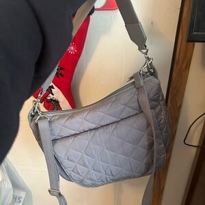 Vera Bradley Gray Quilted Shoulder Bag